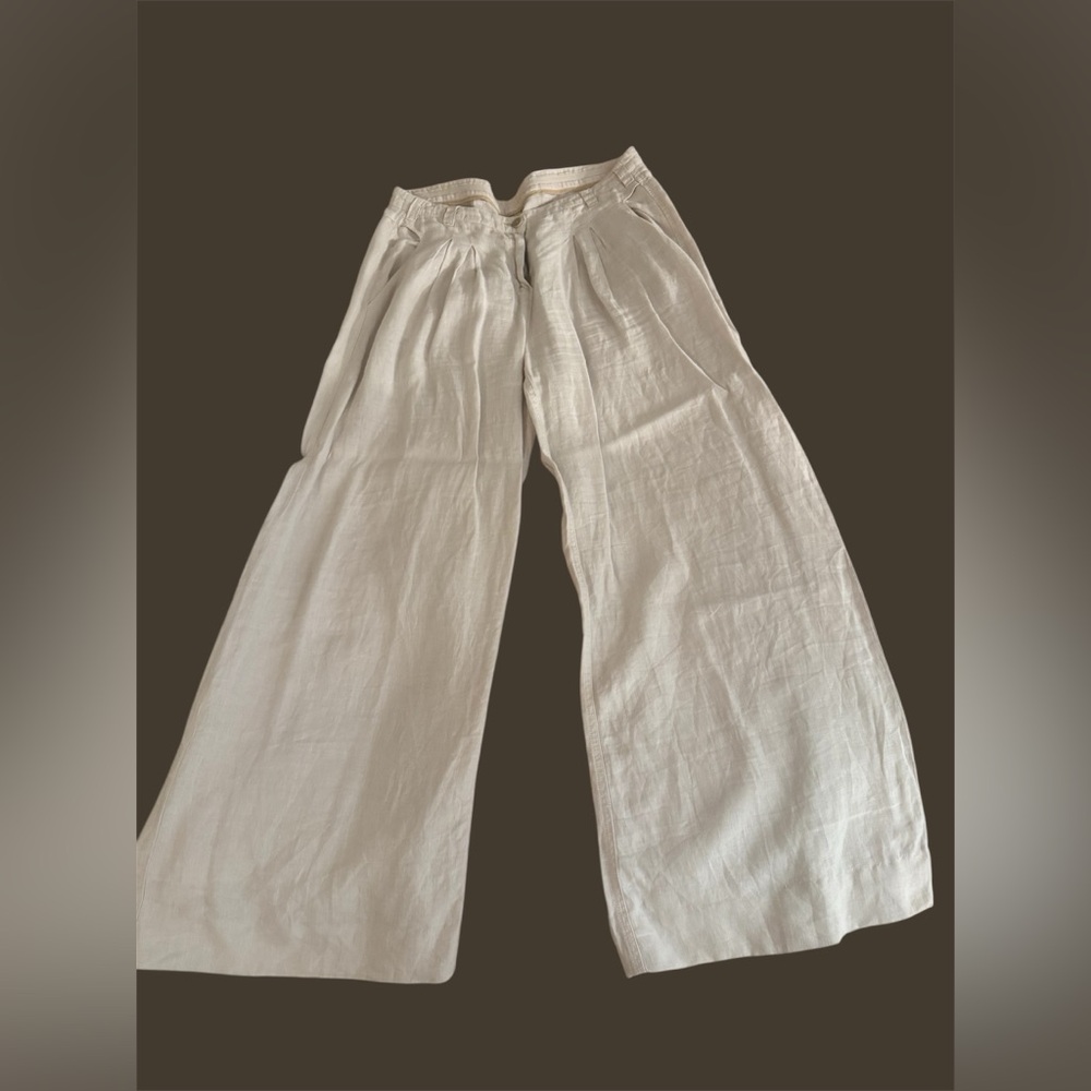 Wrap London Cream Straight Leg Pants